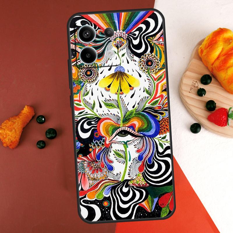 

Colorful Psychedelic Art Case For Xiaomi Redmi Note 14 13 Pro 9 10 11 12 Pro 10S 11S 12S Redmi 14C 13C 10C 12C Coque Redmi Note 9 Pro