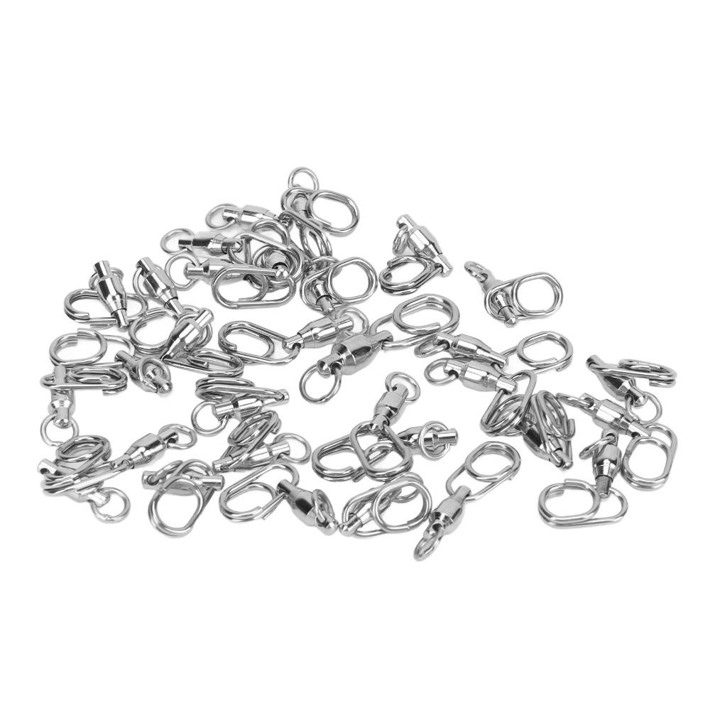 30PCS High Strength Fishing Bearing Swivels Stainless Steel Ball Bearing Swivels  Saltwater Fishing
