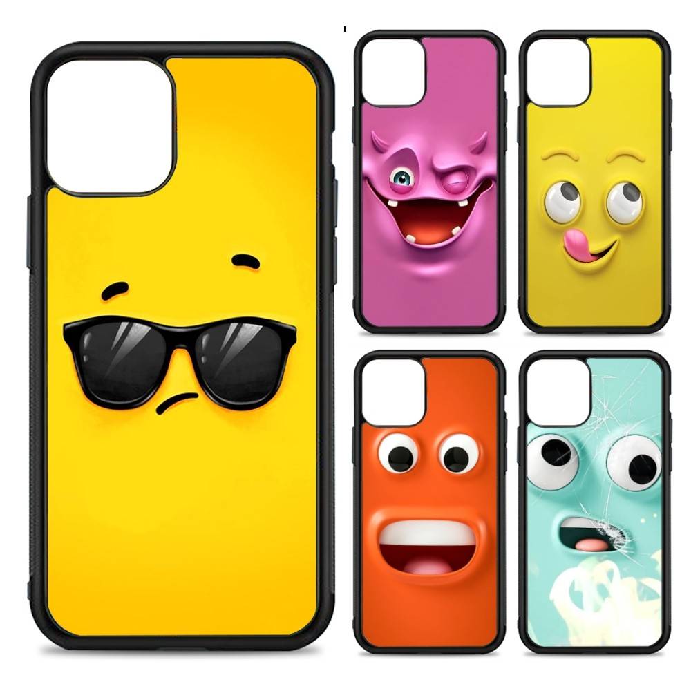 Funny Face For IPhone 17 16 15 14 13 12 11 Mini Pro Max Plus PC+TPU Back Phone Cover