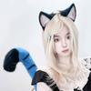 Realistic Animal Ears and Tail Soft Plush Halloween Costume Accessories for Kids Role Play and Theme Parties
