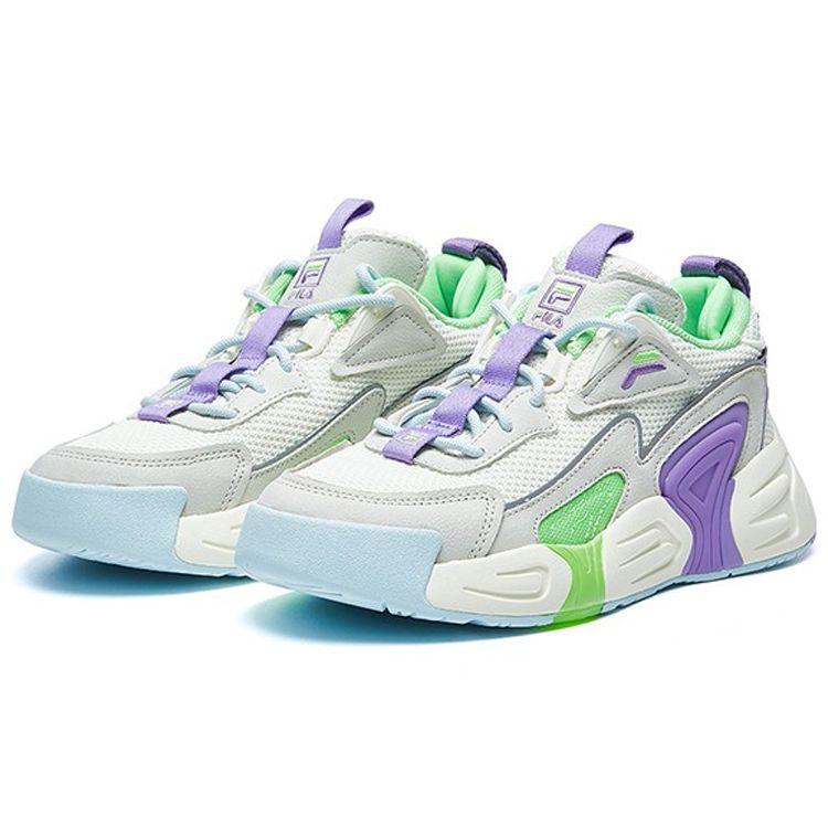 FILA Swarm Mesh Fabric Comfortable Versatile Low-Top Retro Basketball Shoes Women sneaker Purple White Gray F12W021213FSP