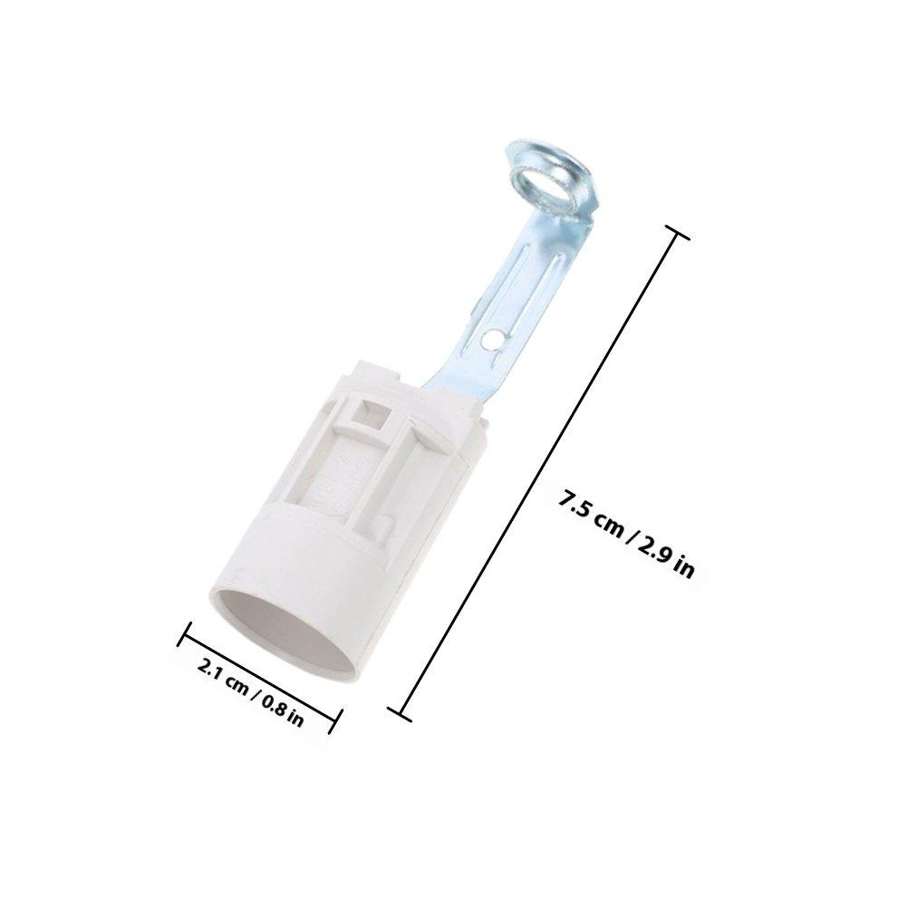 

6Pcs E14 Light Bulb Socket Holder Metal Plastic Lamp Base Easy Install for Home Commercial Use Light Socket Lamp Replacement білий