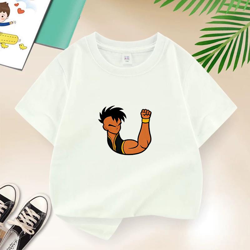 Dragon Ball Summer White Childrens Letter AW Printed Short Sleeve TShirt for Boys and Girls Cute Casual Tee Suitable As AGift