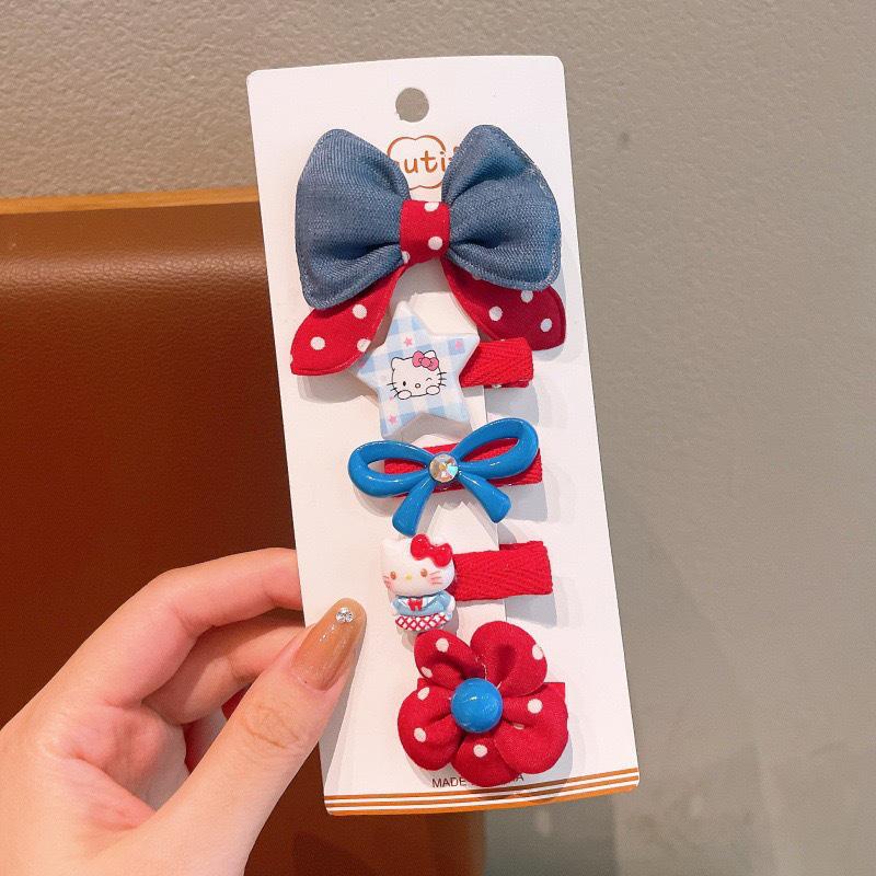 Kids' Cartoon Girl Hair Clips – Cute Handmade KT Bangs Headwear & Accessories