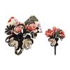 Uni Fiber Ni-koshi Chirimen Japanese Pattern Tsumami Zaiku Hair Comb Set Maple Cherry Blossom Black Made In Japan Fabric Manufacturer Komon Kobo