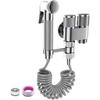 Multiunctional Handheld Bidet Sprayer Set For Toilet With Double Control Valves & Hand Shower Attachment Simple Installs