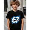67 Number Children Funny Six Seven Graphic Print T-Shirt Round Neck Cute Casual Style Short Sleeve Comfortable T-Shirt Clothing