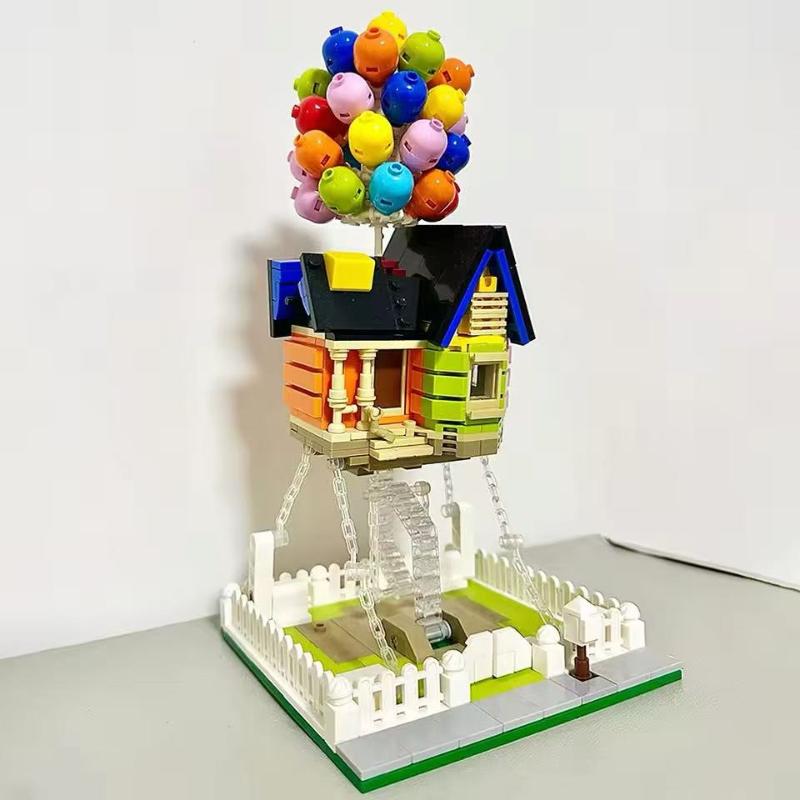 555pcs Creative Balloon House Street View Building Block Toys Children's Puzzle Building Block Toys Desktop Models Kids Gifts