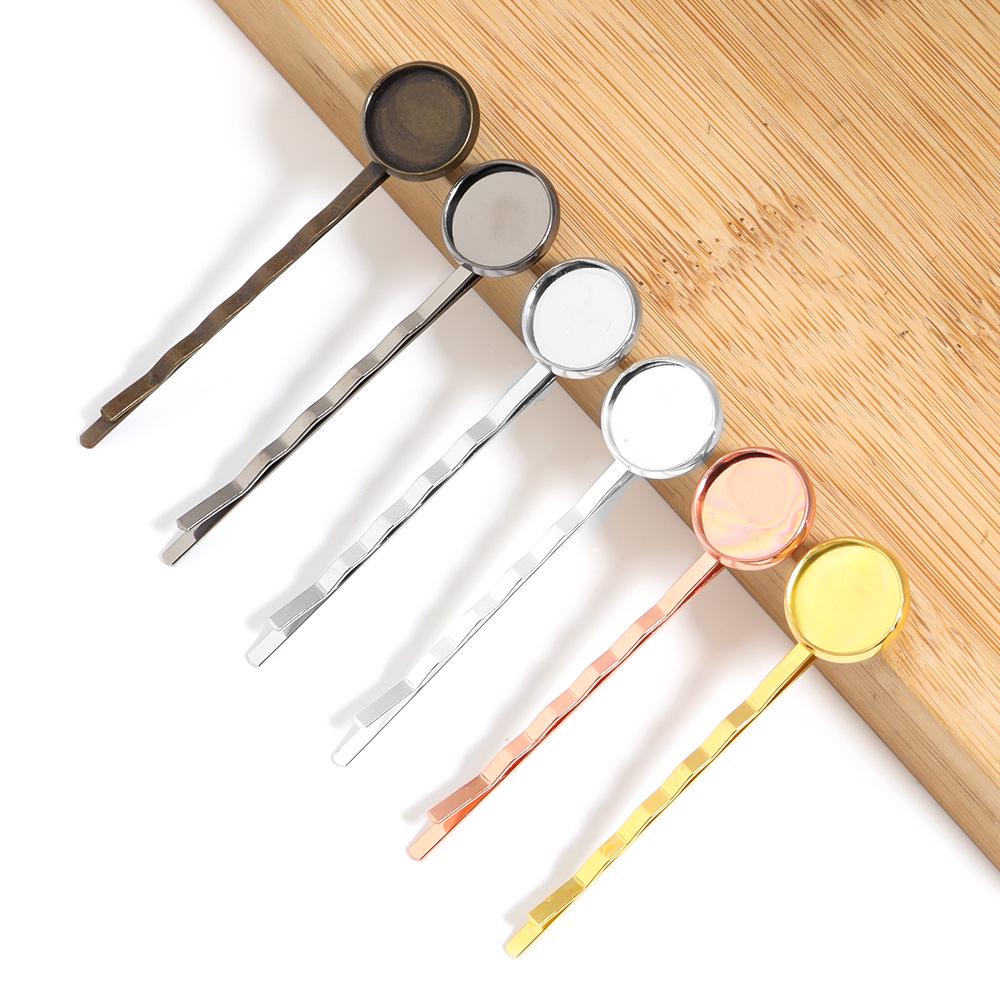 

Copper Hair Clip Base for DIY Round Tray Headwear Accessories 10 pcs, 10mm tray