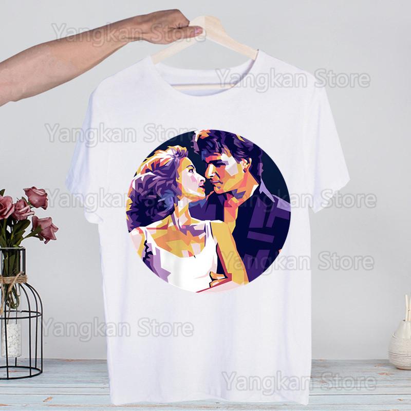 Dirty Dancing Movie Harajuku T Shirt Men Retro Washed Tops Tees Harajuku Tshirt Streetwear Hip Hop Male T-shirts