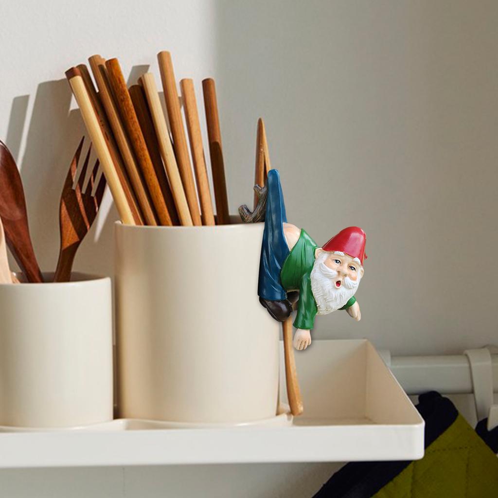 Funny Hanging Dwarf Resin Craft - Pants-Dropping Branch Flowerpot Pendant | Garden Home Decor