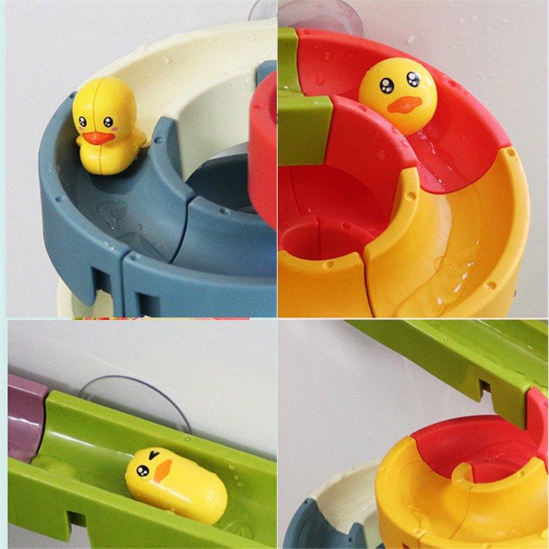 Bathroom Bath Toys DIY Race Run Assembling Assembling Track Water Spray Toy