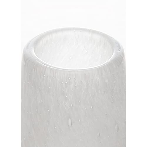 FOYER Flower Vase, White Glass, 10cm H x 7cm W, 2c00025WH