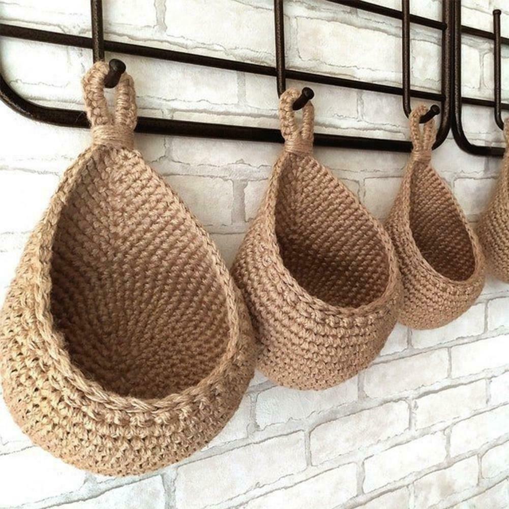 Kitchen Woven Basket Hanging Storage Baskets Cotton Rope