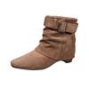 Pants short tube thin square head inner height increase belt buckle stack autumn boots women's thick heel short boots temperament women's boots