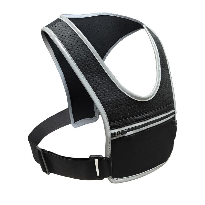 Unisex Reflective Running & Cycling Chest Vest with Water Bottle Holder