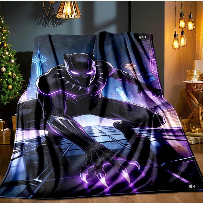 Black Panther Flight Blanket Flannel Throw for Sofa, Indoor, Camping, Living Room, Office, Chair, And Bed Soft Birthday Gift