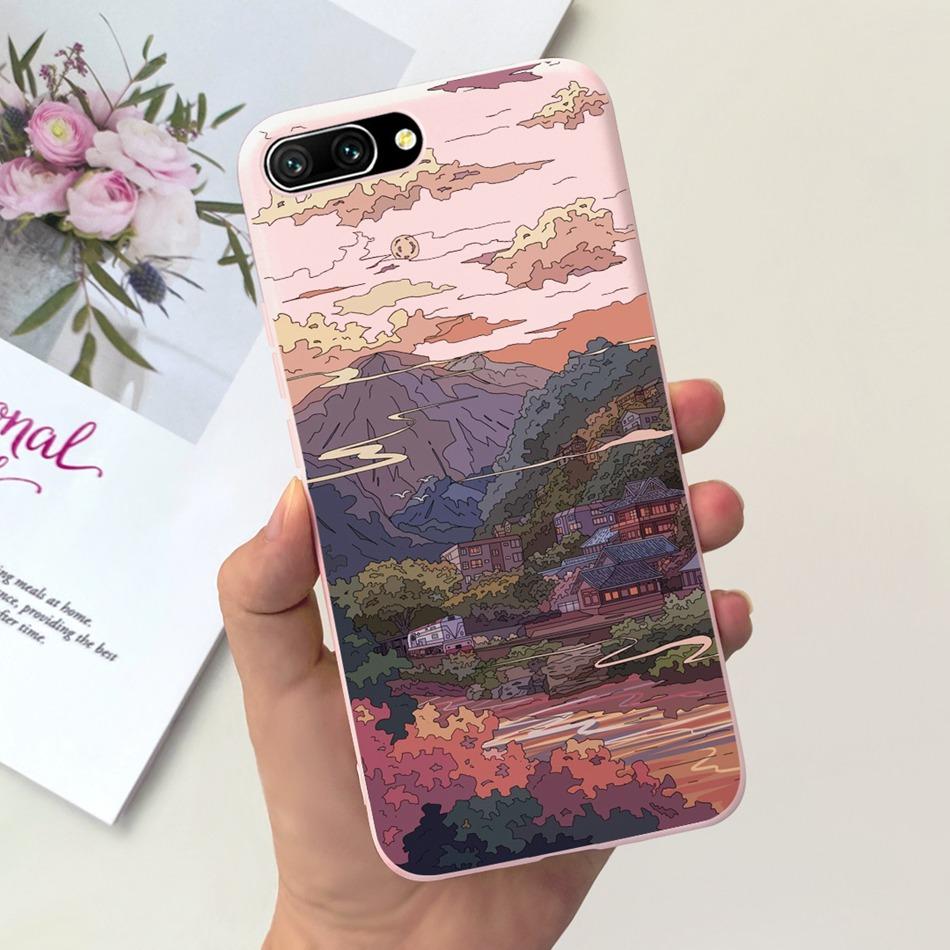 For Honor 10 Case Honor10 COL-L19 COL-L29 Fashion Moon Pattern Soft Silicon Protective Cover Phone Cases