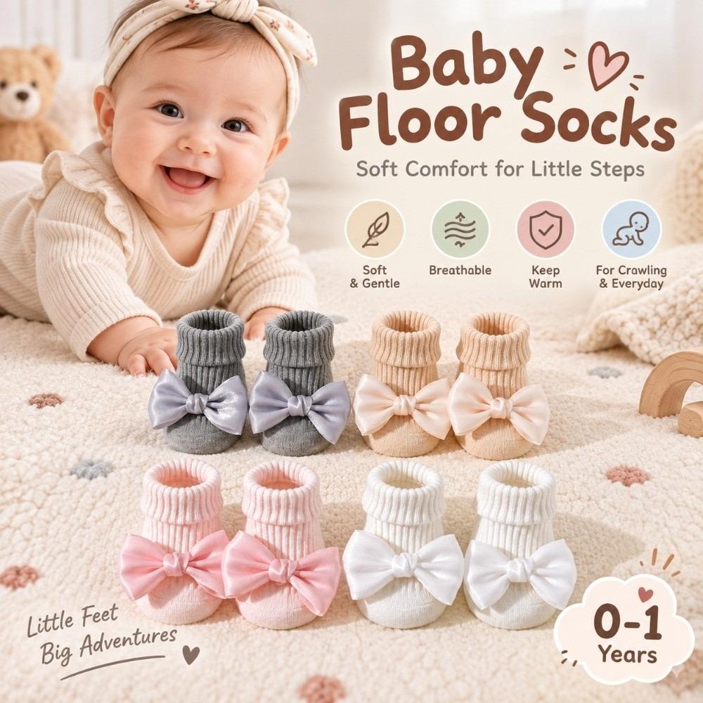 1 Paie Anti-Slip Sole Baby Floor Sock Breathable Fabric Anti-Slip Sock Indoor Home
