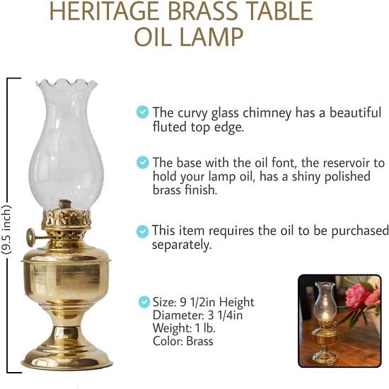 Öl-Kamin Transparenter Glasschirm Lampe mit Messingfuß – Nautische oder Viktorianische Hochzeit, Transparenter Glasschirm Tischlampe mit Messingfuß