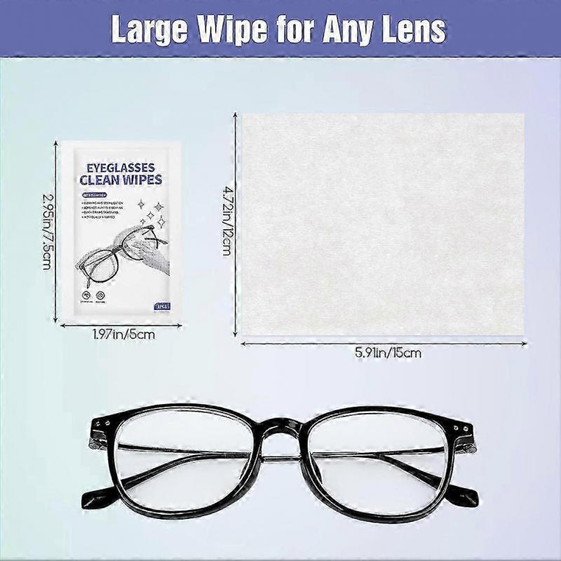 Optische Linsenreinigungstücher, streifenfreie Anti-Beschlag-Tücher, vorgenetzt, geeignet für Kameras, Mobiltelefone und Laptops, Packung mit 100 Stück