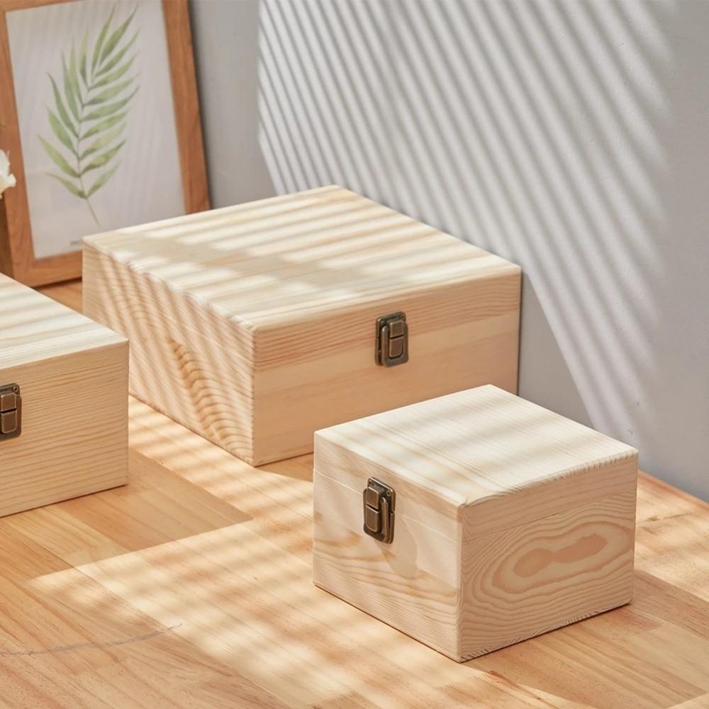 Wooden Storage Box Clamshell Dried Flower Box Retro Jewelry Gift Box  For Home Decor