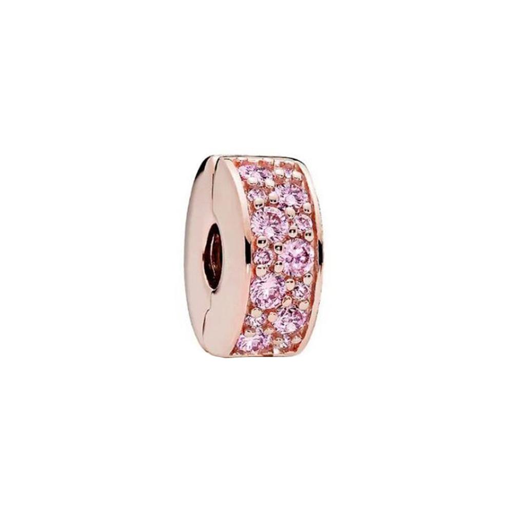 Argent Sterling S925 Pavé Joint de Serrage adapté Bracelet Original Bijoux DIY pour Femmes Cadeau d'Anniversaire