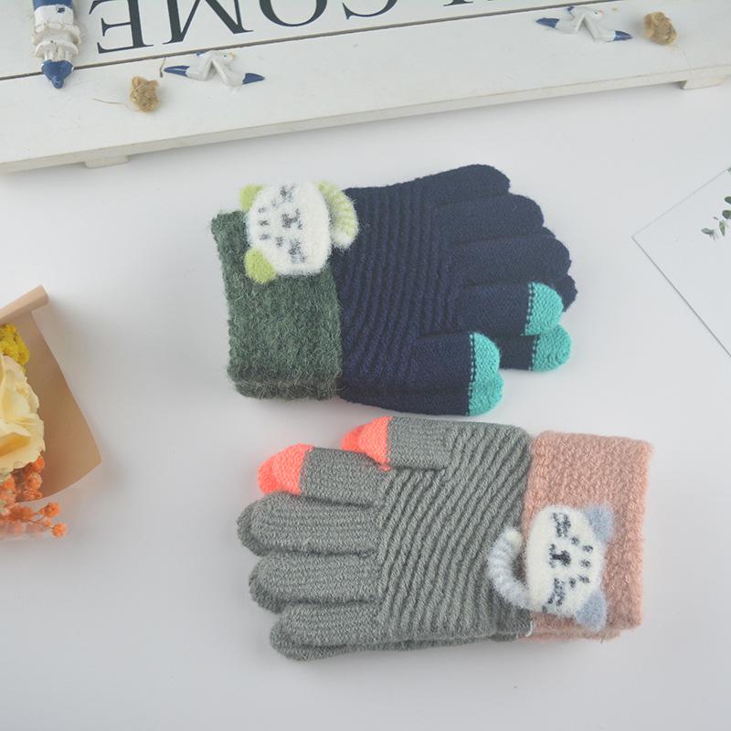New Children's Knitted Finger Warm Gloves