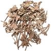 Amosfun 30pcs Laser Cut Wood Embellishment Hollow Out Wooden Rose Flower Shape Wood Discs Unfinished Wood Cutout for Arts Crafts DIY Decoration