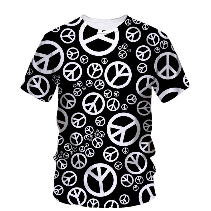 Summer New Fashion Graphic T-shirt Neutral Trend Creative Color Printed Casual Round Neck Short Sleeve T-shirt