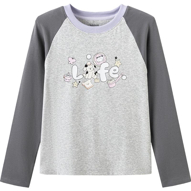 Balabala Girls Long Sleeve Cartoon T-shirt 140