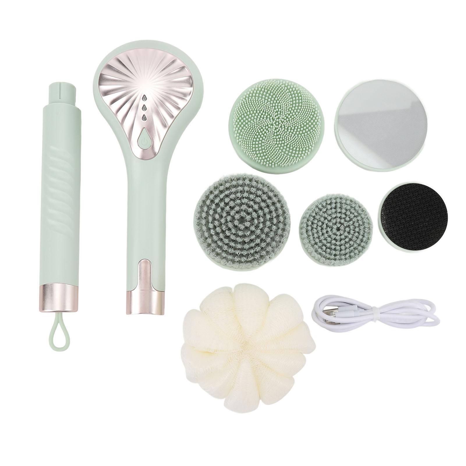 

Электрическая щетка для тела Водонепроницаемая многофункциональная съемная длинная ручка электрическая щетка для душа и купания светло-зеленый