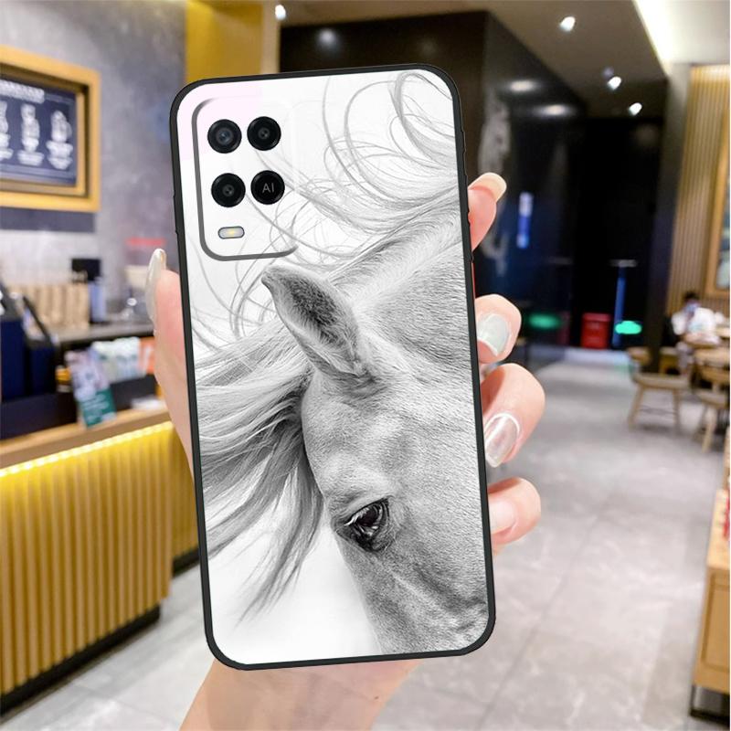 Horse Sketch Case For Oppo A5 Pro A15 A17 A57 A77 A60 A80 A40 A18 A38 A58 A78 A98 A96 A76 A16 A94 A74 A54
