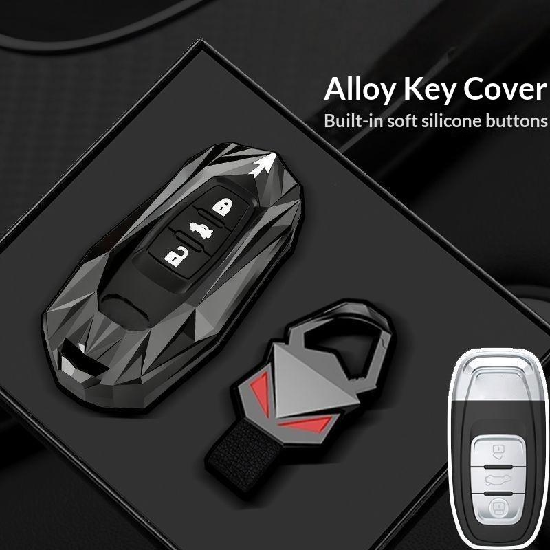 Premium Zinc Alloy Remote Car Key Case Cover Smooth Texture Shockproof for A4L A6L Q5L A3 Q3 Q2L A5 A8 Q7 Auto Parts