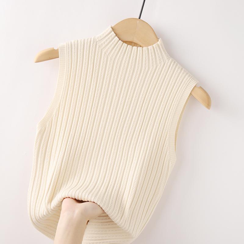 

Летний трикотаж без рукавов, джемпер с высоким воротом, футболка, женский однотонный повседневный жилет в рубчик, облегающий крой 2XL