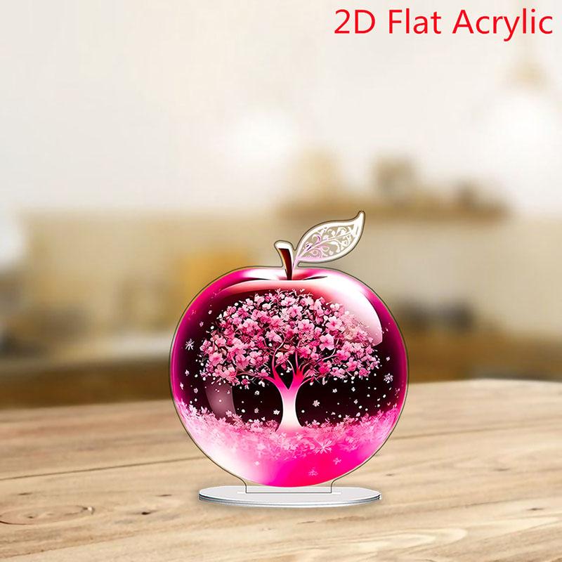 

Crystal Apple Table Ornaments Acrylic Landscape Pattern Decor Shelf Ornament For Home Desktop Ornament