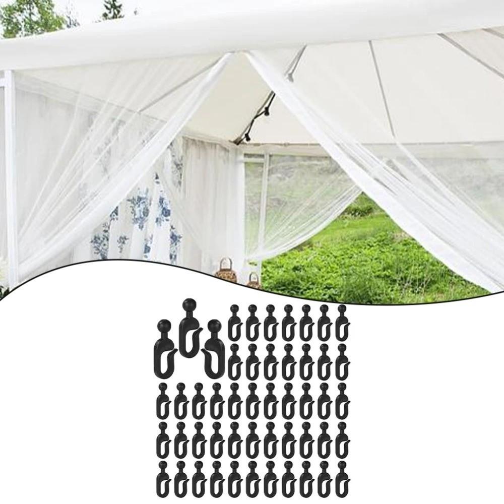 20pcs Rustproof Curtain Hooks Smooth Sliding Hook Accessories Mosquito Netting Rings  Tent