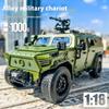 1/18 DongFeng Warrior Military Armored Vehicle Off Road ORV SUV Alloy Metal Diecast Model Car Sound Light Collection Large Gifts