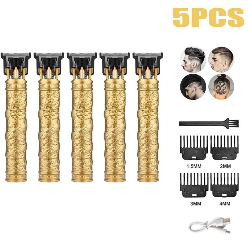 1-5PCS New T9 USB Charge Electric Hair Clipper Shaving Head Carving Electric Shaver Electric Pusher Hair Trimmer for Men Care