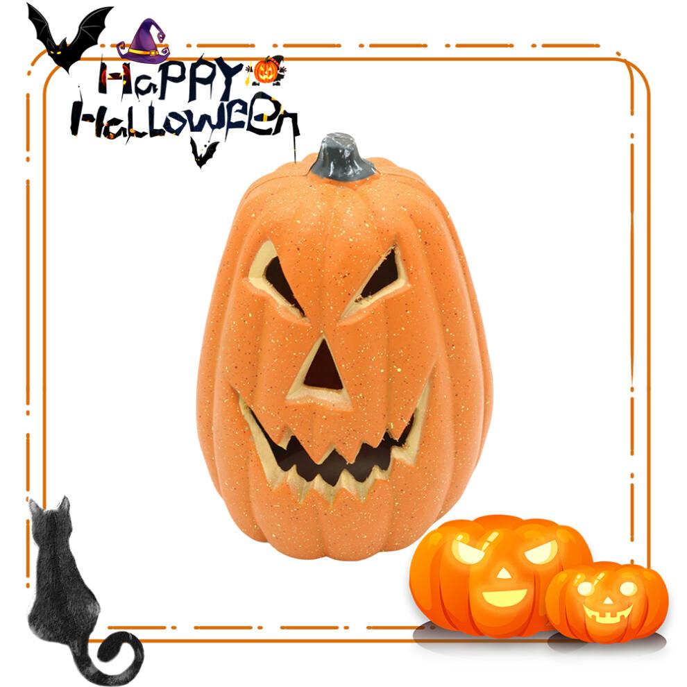 HBASD Halloween LED Pumpkin Lantern,Novelty Flash Pumpkin Lantern Lamp Toy for Home Party Supplies Room Decoration Props (F)