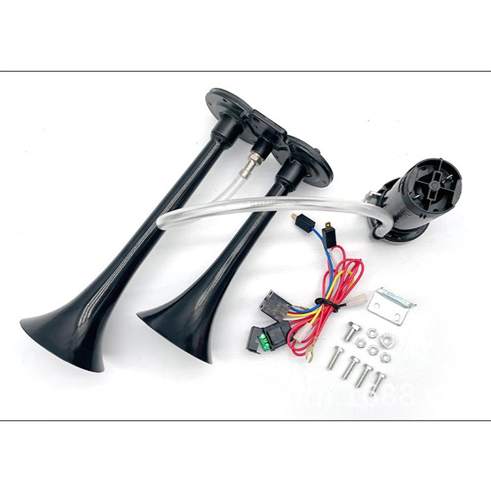 12/24V 150db Air Horn For Truck Zinc Alloy Dual Trumpet With Compressor Dual Electric Air Horns Kit For Vehicles Motorcycle
