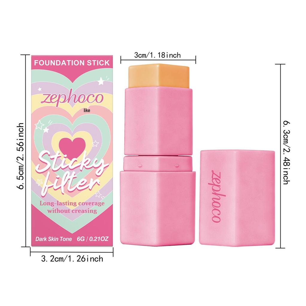 Zephoco Deep Skin Tone Foundation & Concealer Stick for a Natural Daily Look