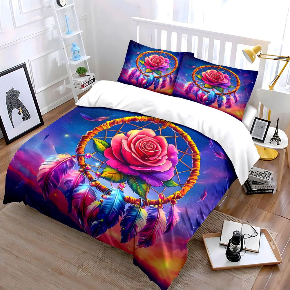 Dreamcatcher Art Set Decor Soft Comfortable Duvet Cover Bedding Set Included 1*Duvet Cover & 2*Pillowcases, Gift