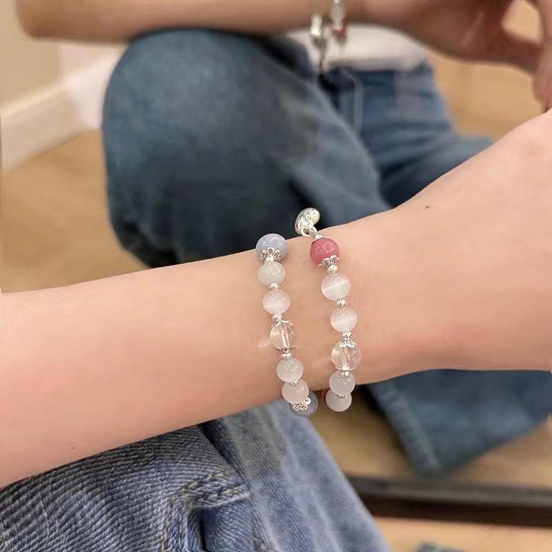 Chinese New Exquisite Heart Bracelet For Women Cat Eye Stone Charm