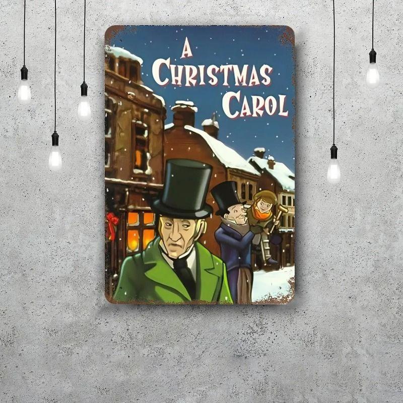 Christmas Metal Poster Sign, Festive Wall Art Decor