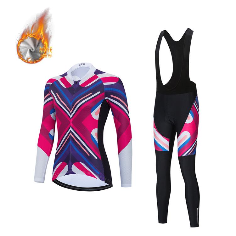 2026 Autumn and Winter Fleece Cycling Suit Long Sleeve Suit Bicycle Outdoor Sports Long Sleeve Cycling Suit
