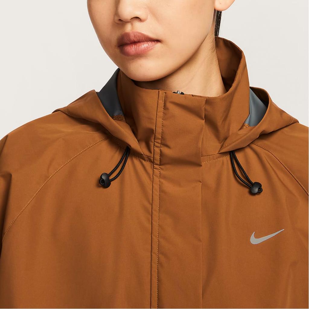 Nike Storm-Fit Swift Solid Outdoor Casual Lightweight Zip-Up Hooded Running Jacket Women Jackets Light-British-Brown Black FB7493-281