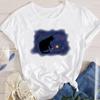 Fashion Cartoon Cat Plant Casual New Lovely Tees Women Short Sleeve Lady Female Graphic Tops Clothes Print Tshirt TShirt