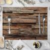 1PC Plate Mat Place Imitation Wood Grain Placemat Linen Pad 45*30cm For Dining Table  Non Slip Placemats Bowl Coaster