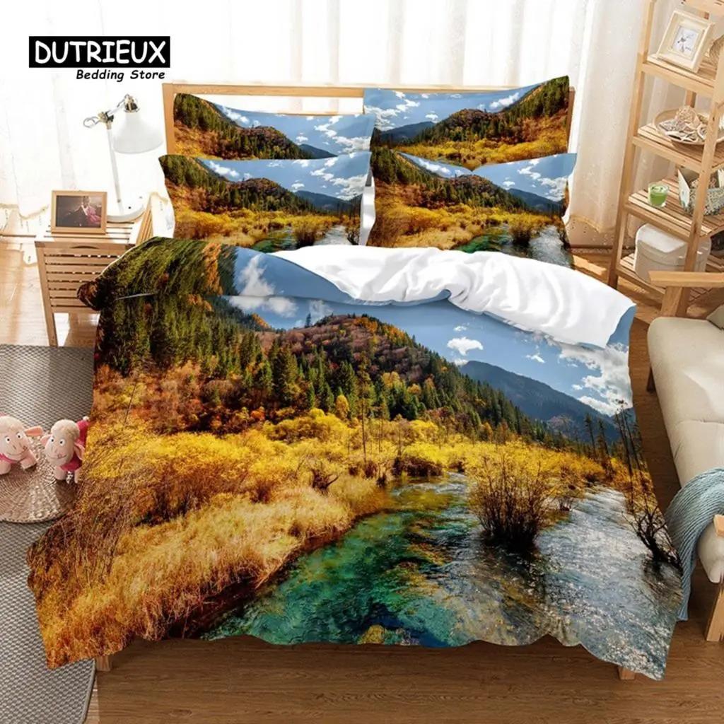 Snow Tree Bedding Set 3Pcs Soft Breathable Duvet Cover For Bedroom Guest Room Decor Comfortable Bedding